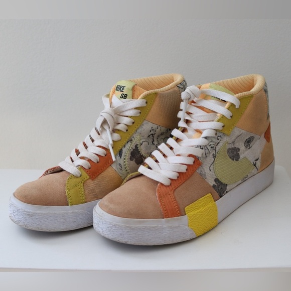 NIKE SB ZOOM BLAZER MID PREMIUM MELON TINT-CITRON TINT-WHITE SZ 5 [DM0859-800] - Picture 2 of 12